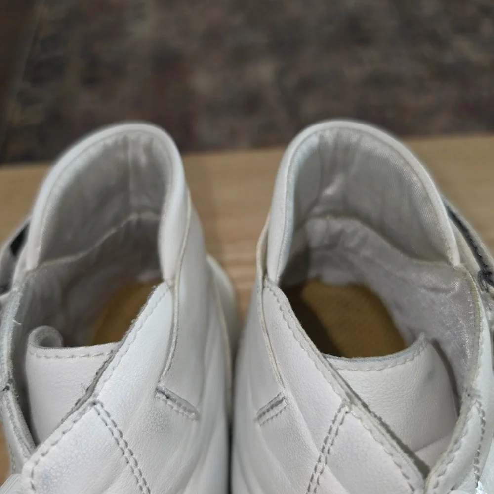 Dbeck White Boxing Wrestling Shoes Men's 40  Leather Chukka Boots Soft 7.5 US